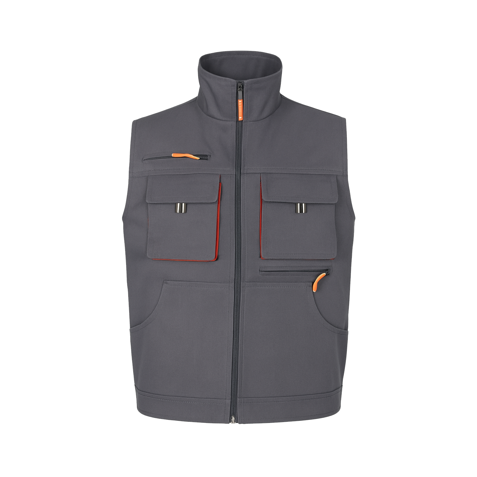 Gabardin Kumaş Körüklü Cepli Fermuarlı İş Yeleği