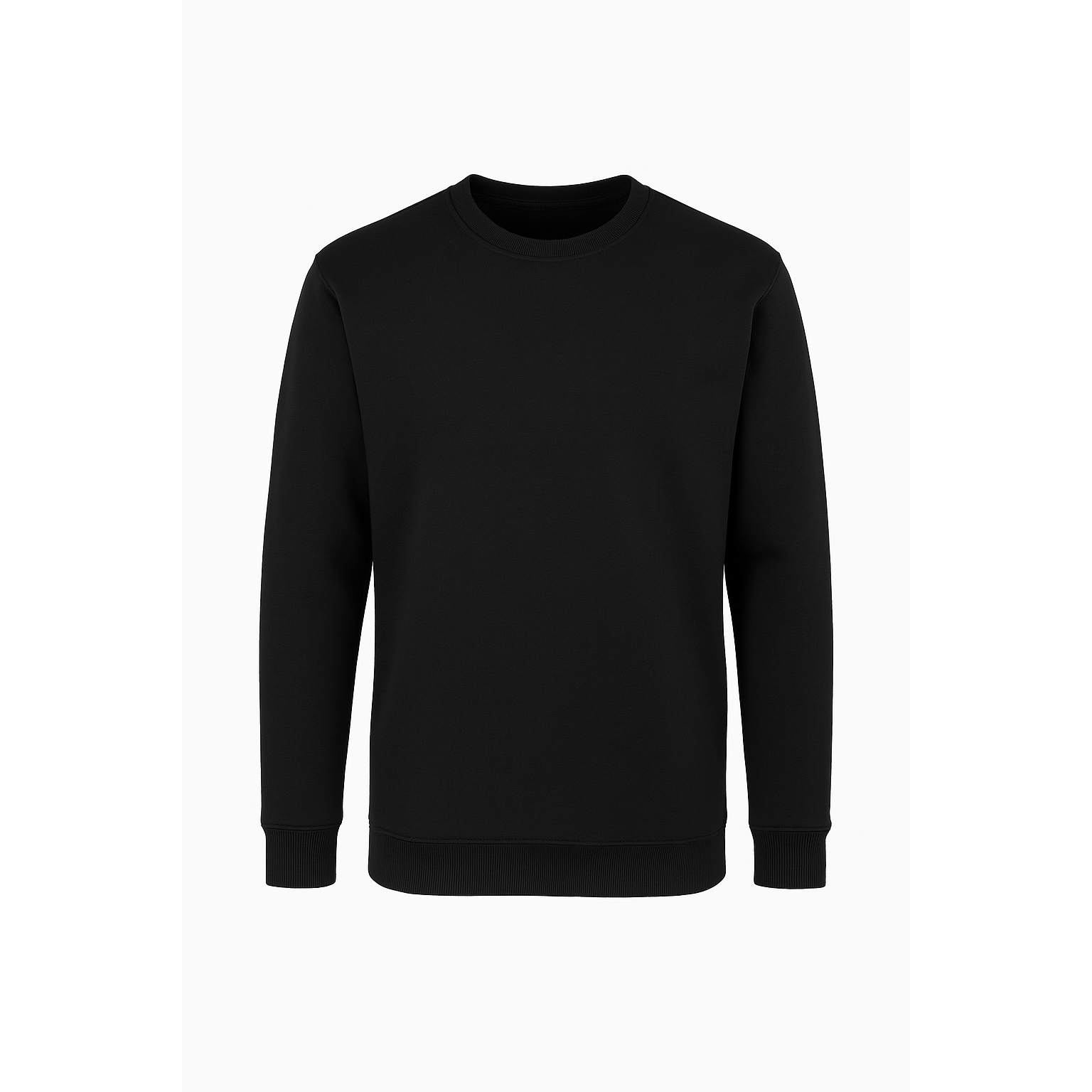 Siyah Bisiklet Yaka Sweatshirt