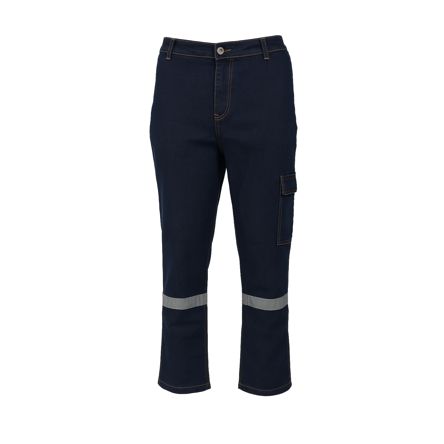 Reflektör Şeritli İş Denim Pantolonu